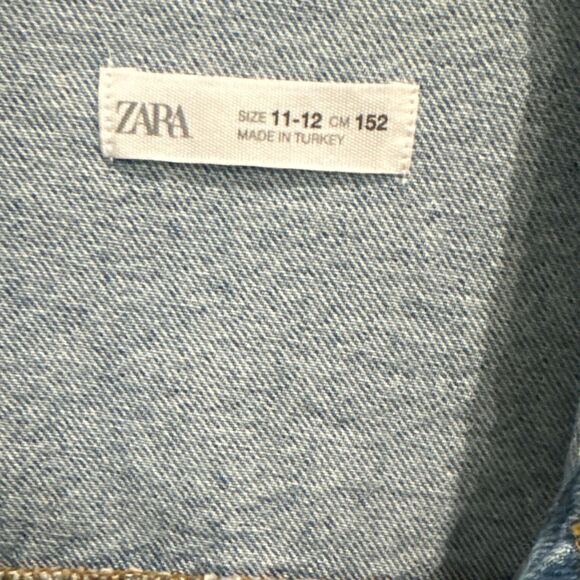 ZARA Girls Denim Jacket – Rhinestone & Fringe Detail – Size 11–12 EUC - Picture 3 of 3